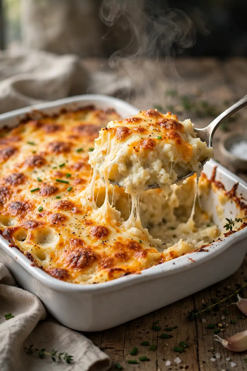 Mashed potatoes with gravy