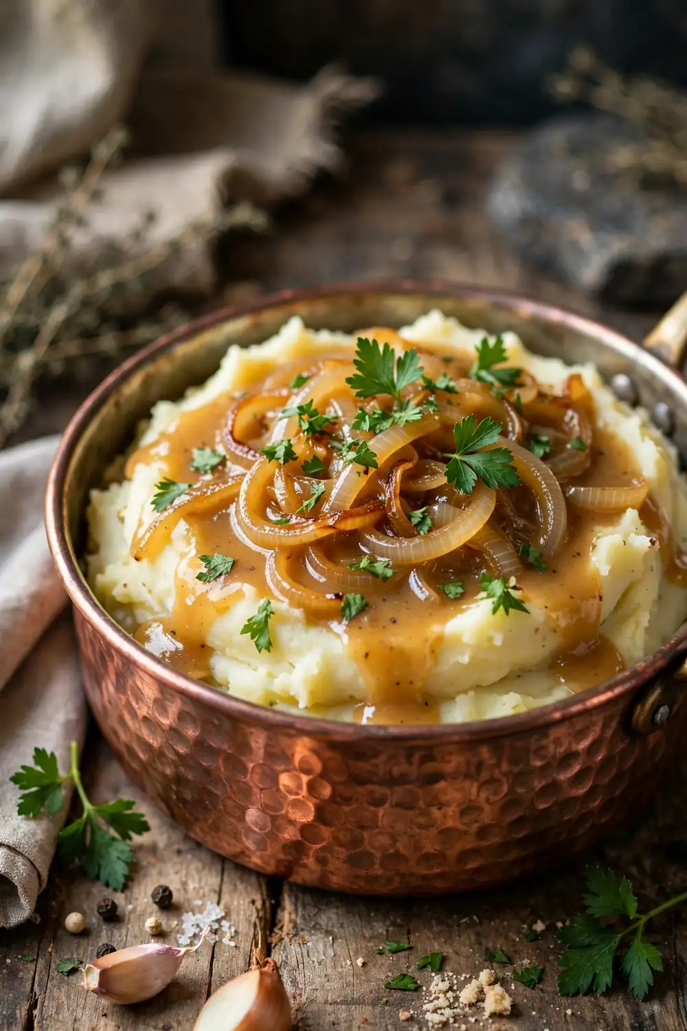 Mashed potatoes with gravy