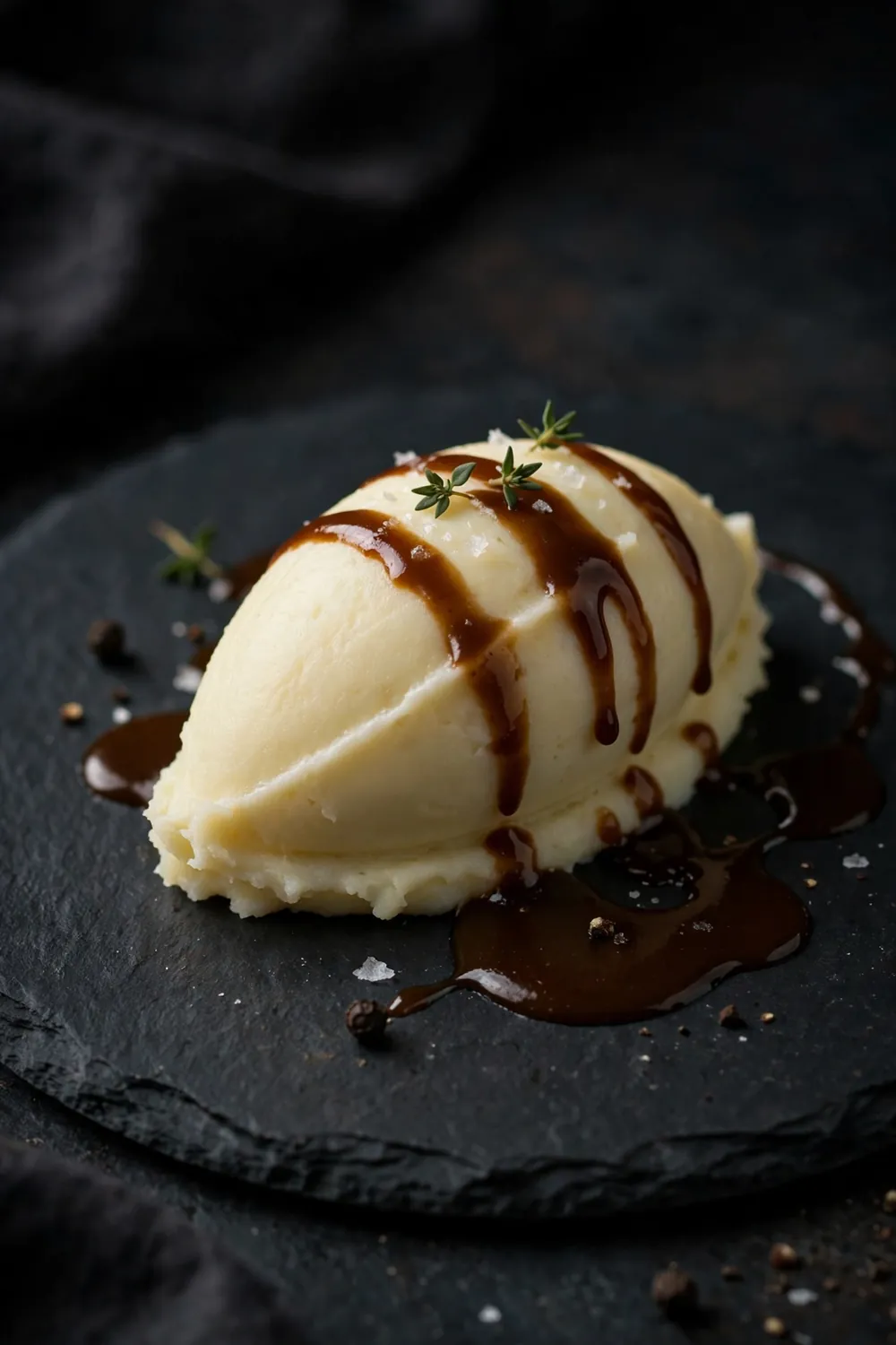 Mashed potatoes with gravy