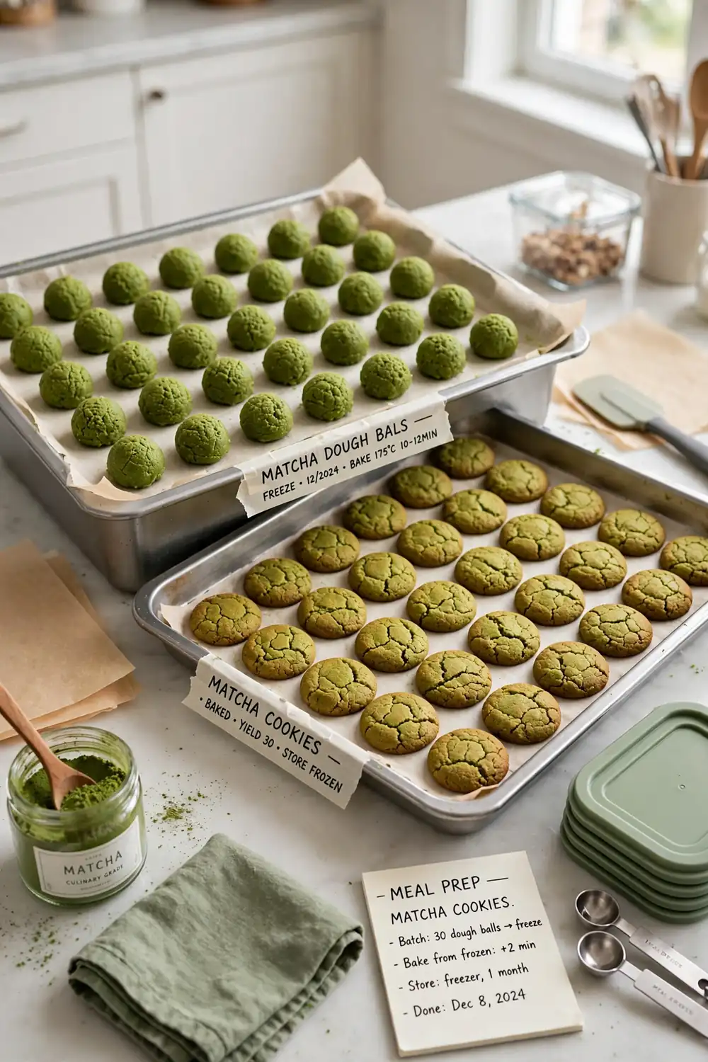 matcha latte cookies 24