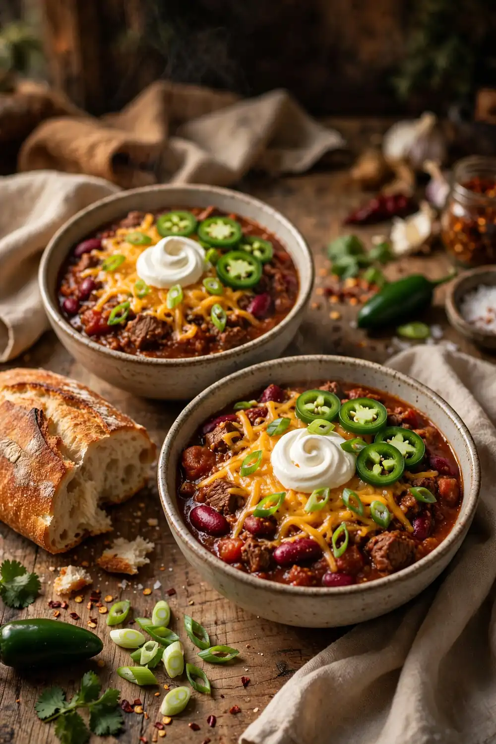 23 easy meal prep dinner ideas: beef chili bowls