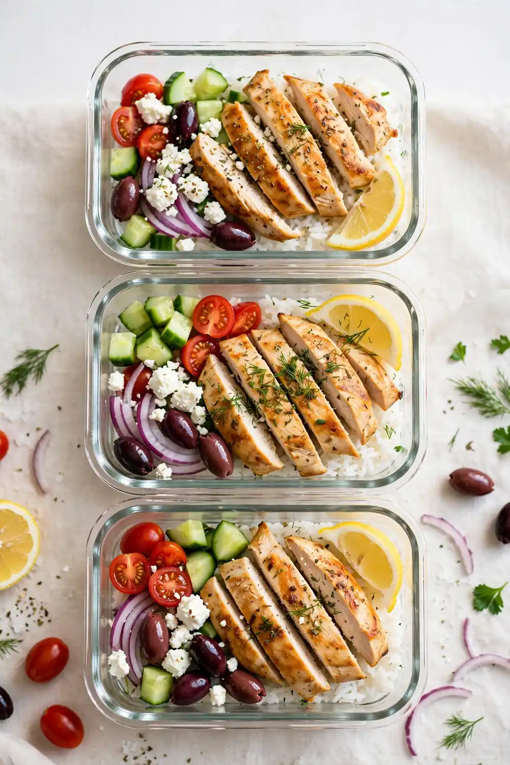 23 easy meal prep dinner ideas: greek chicken bowls