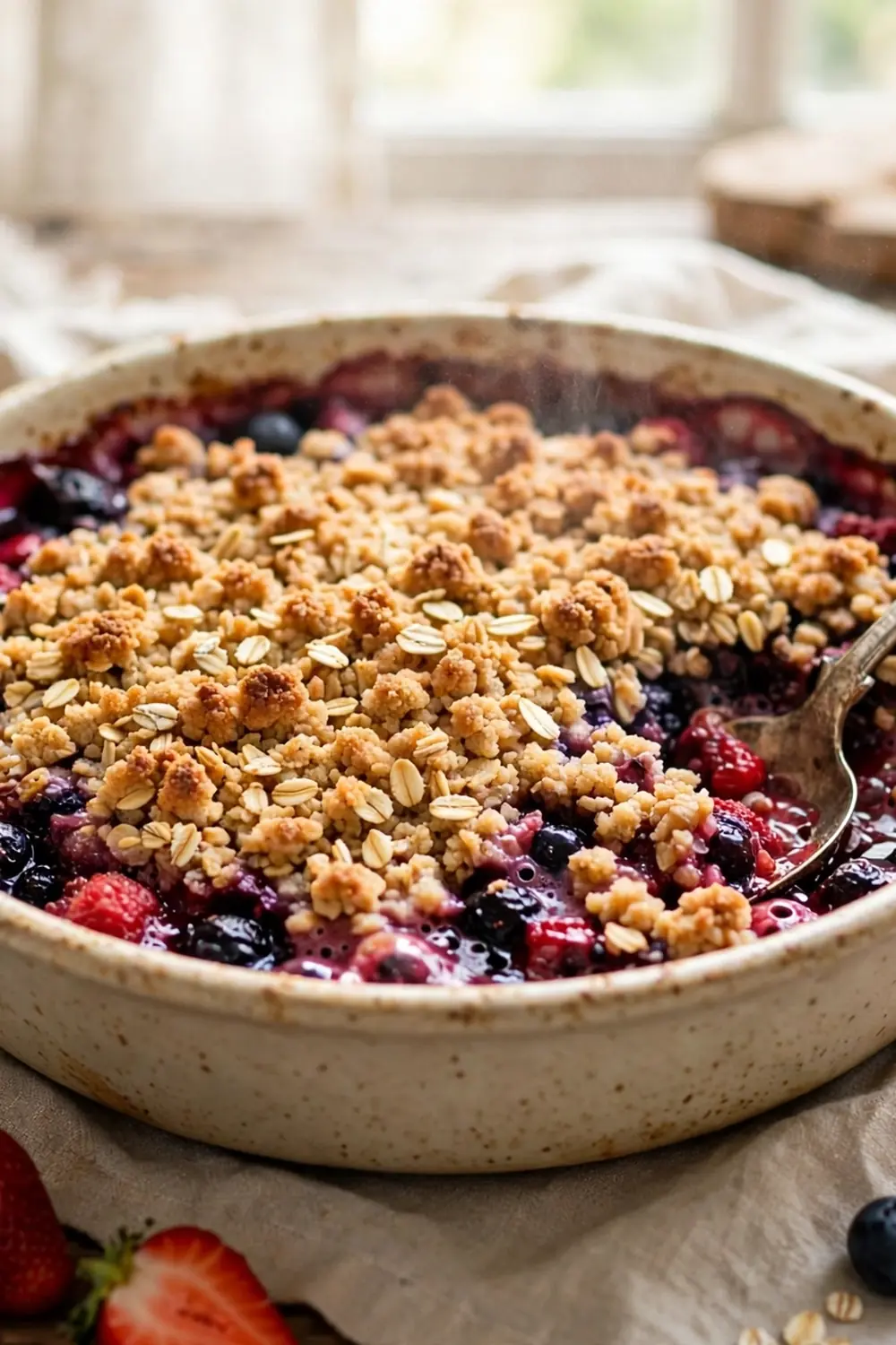 Mixed berry oat crumble