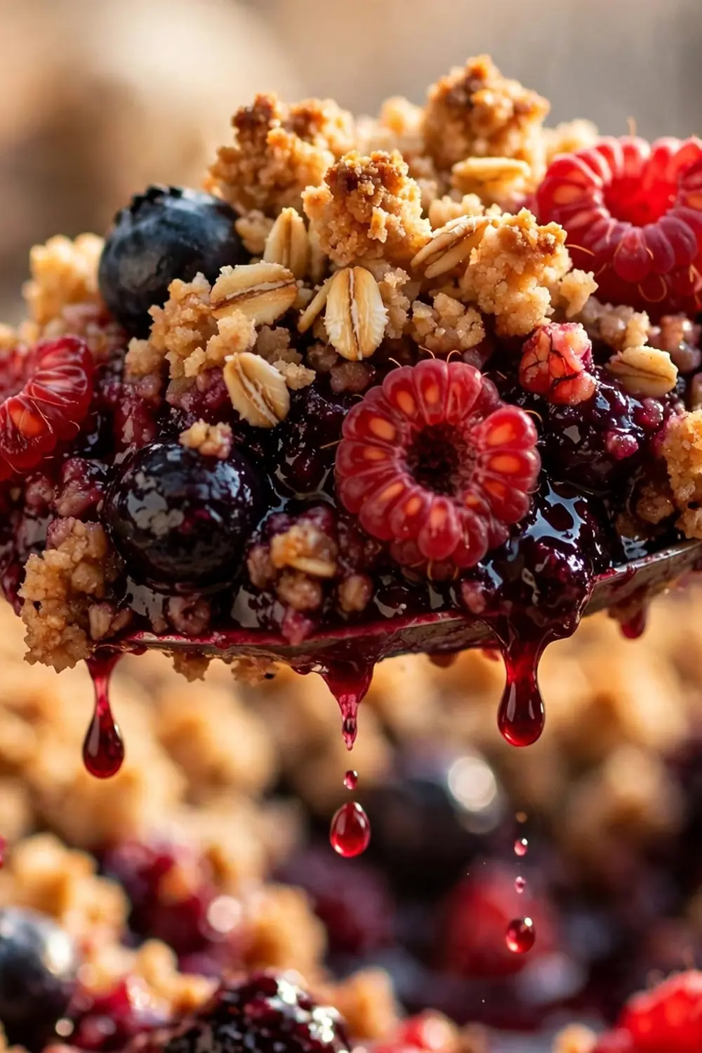 Mixed berry oat crumble