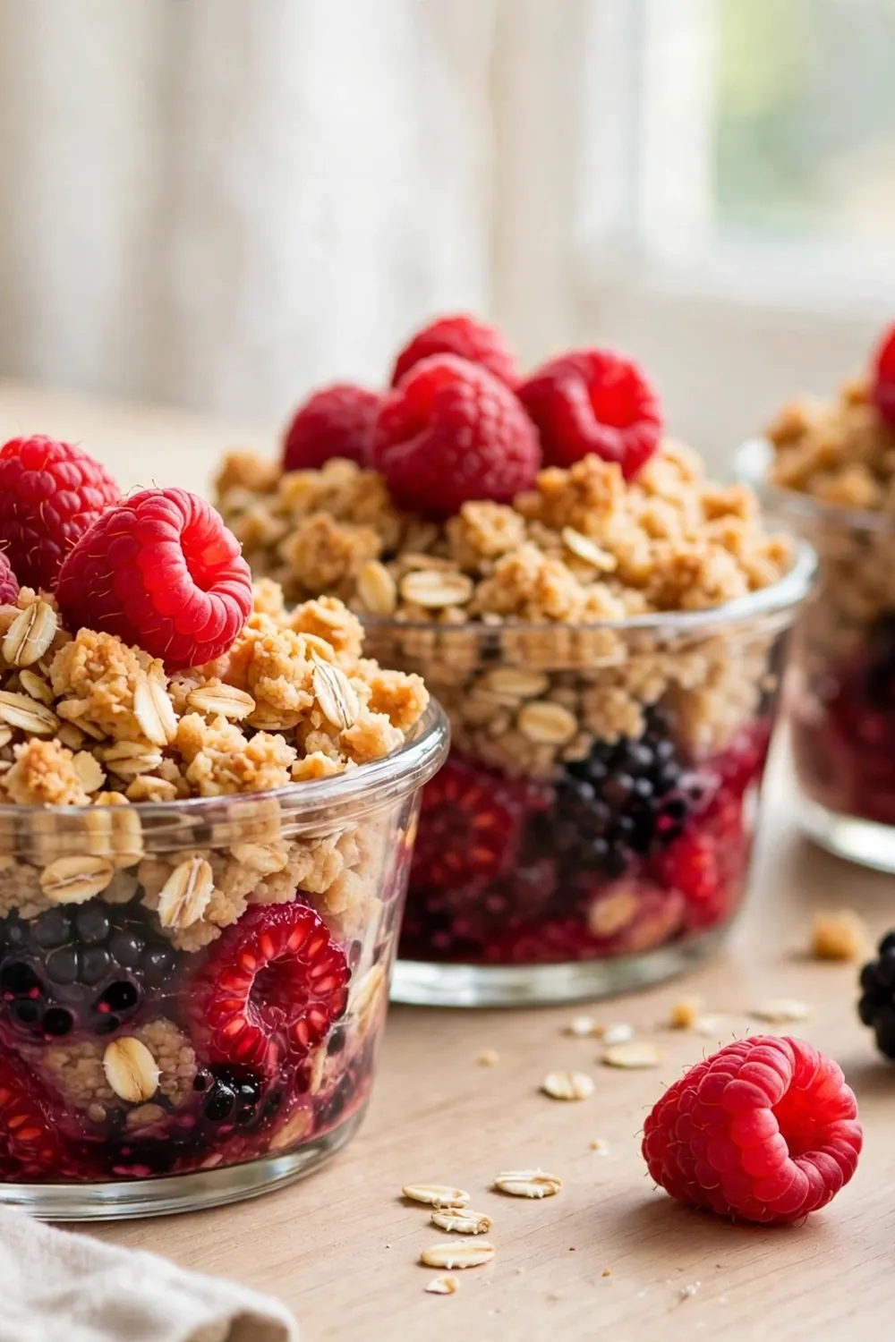 Mixed berry oat crumble