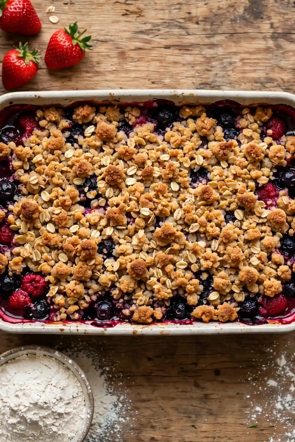 Mixed berry oat crumble