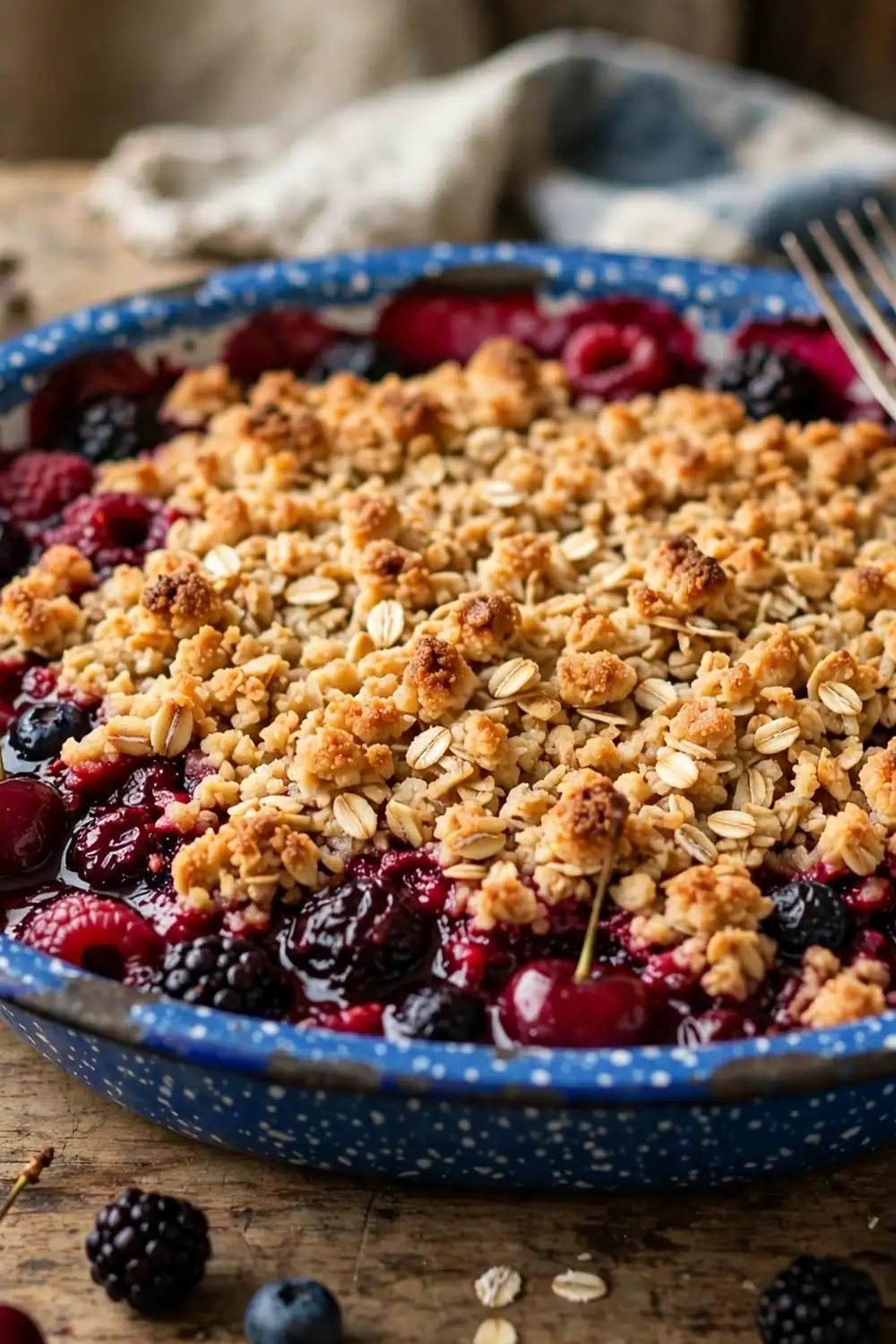 Mixed berry oat crumble