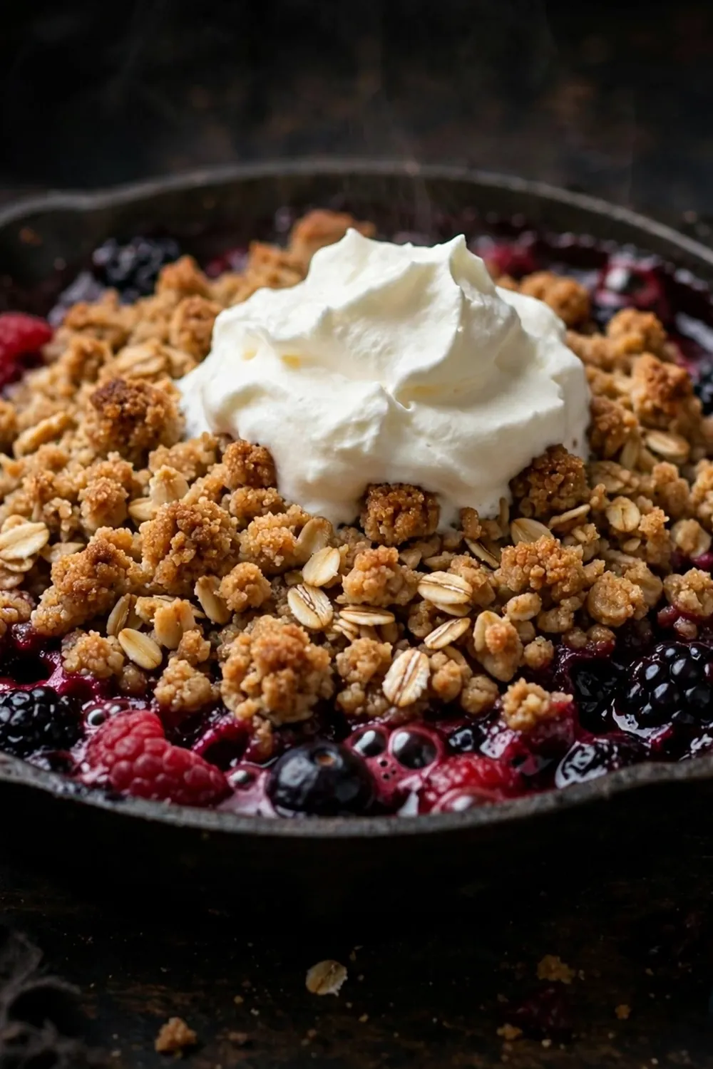 Mixed berry oat crumble