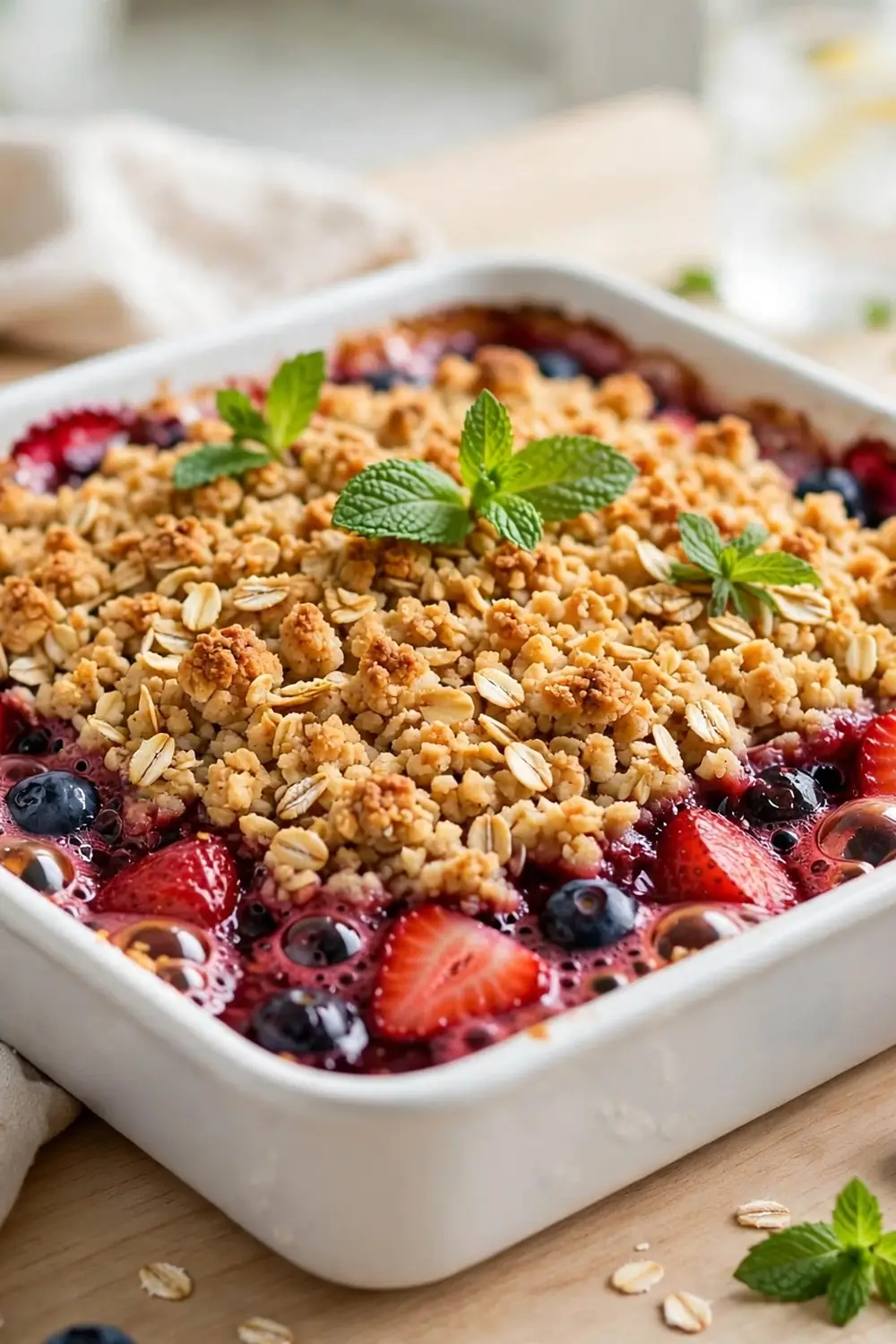 Mixed berry oat crumble