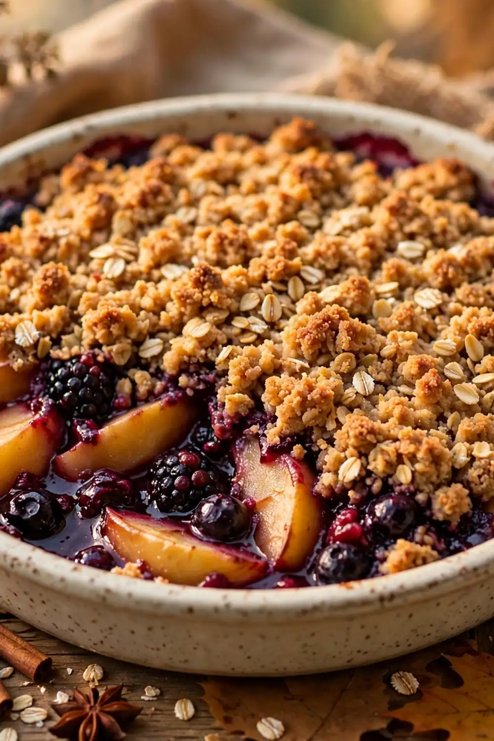 Mixed berry oat crumble