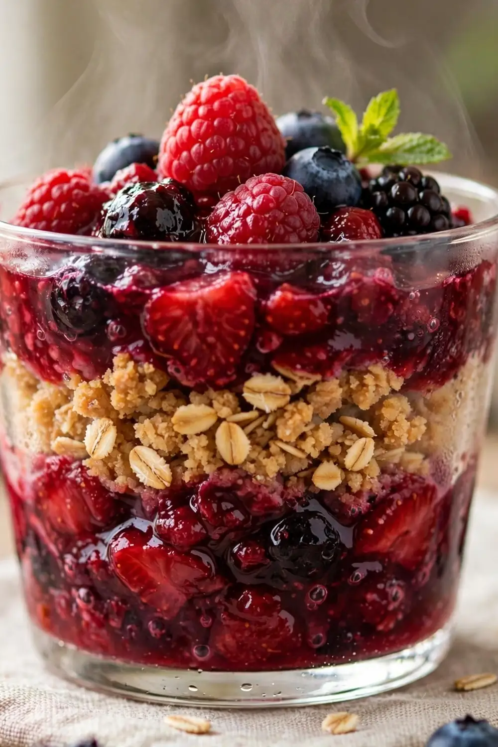 Mixed berry oat crumble