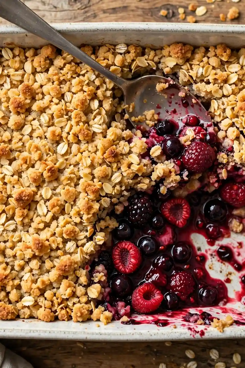 Mixed berry oat crumble