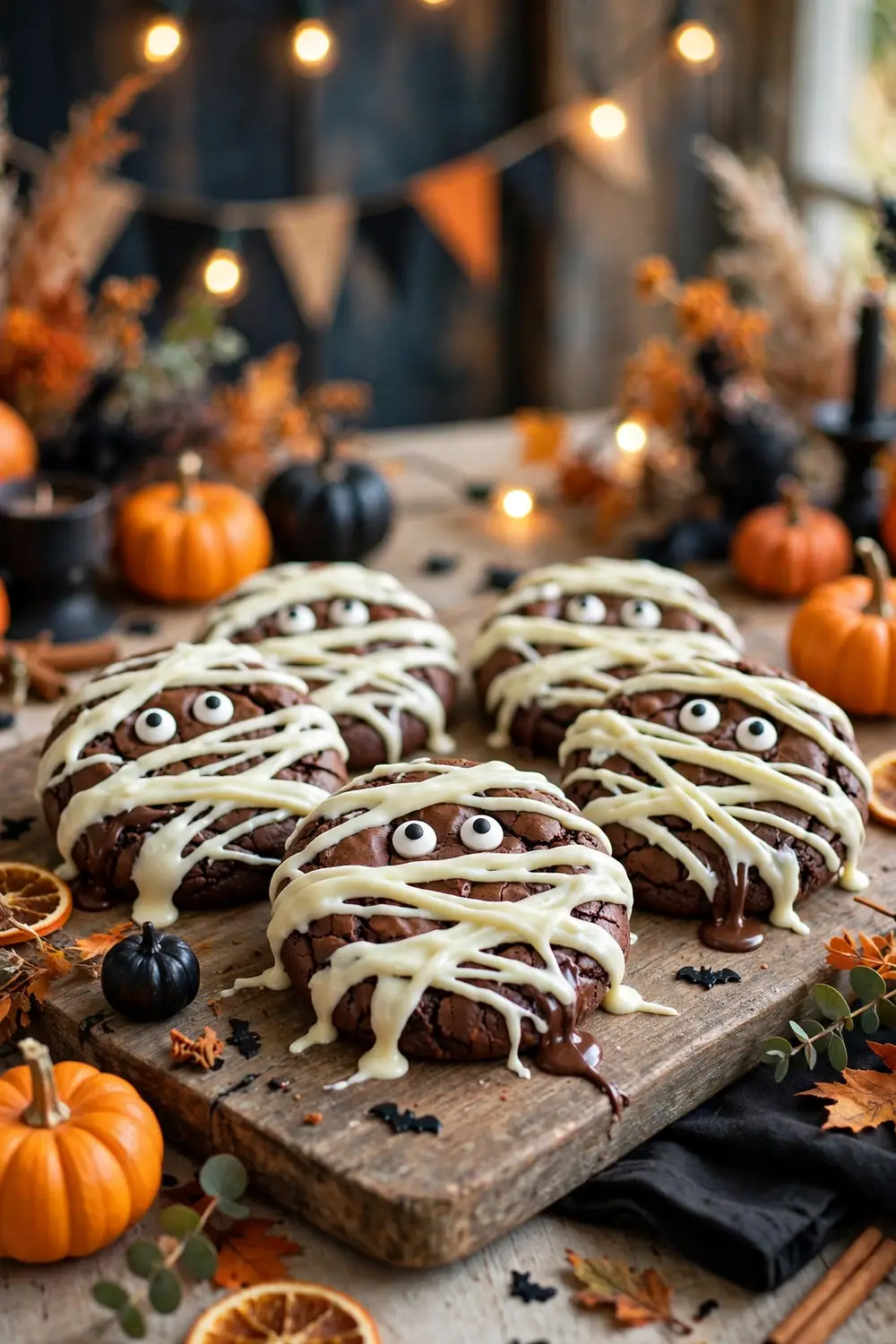 Halloween mummy brownie cookies 03