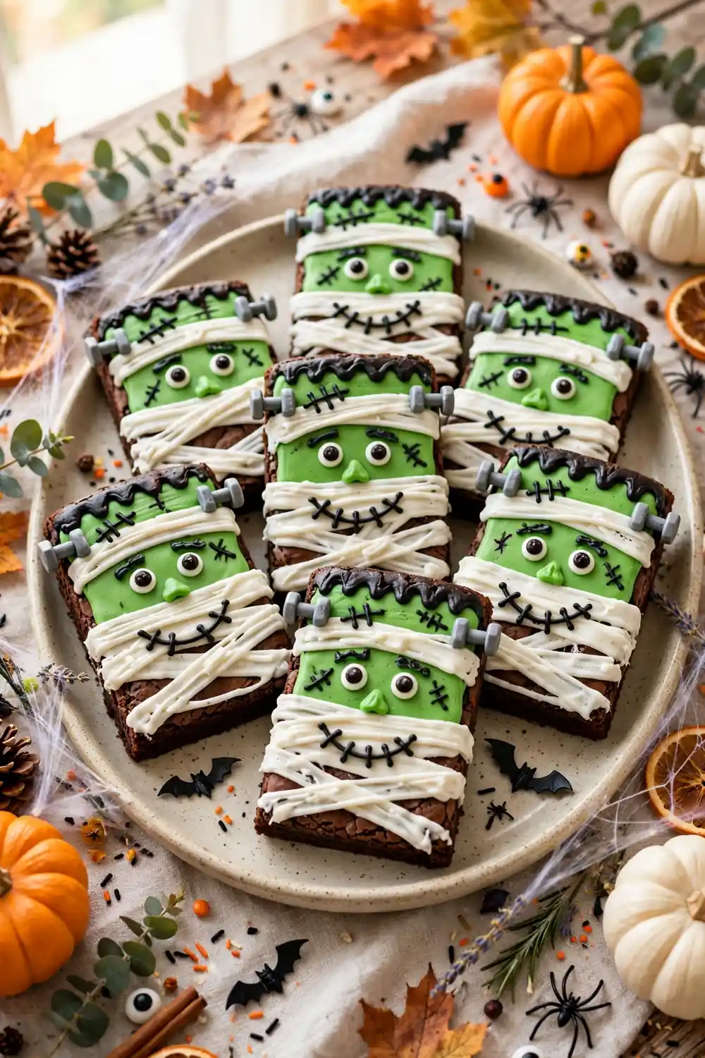 Halloween mummy brownie cookies 06