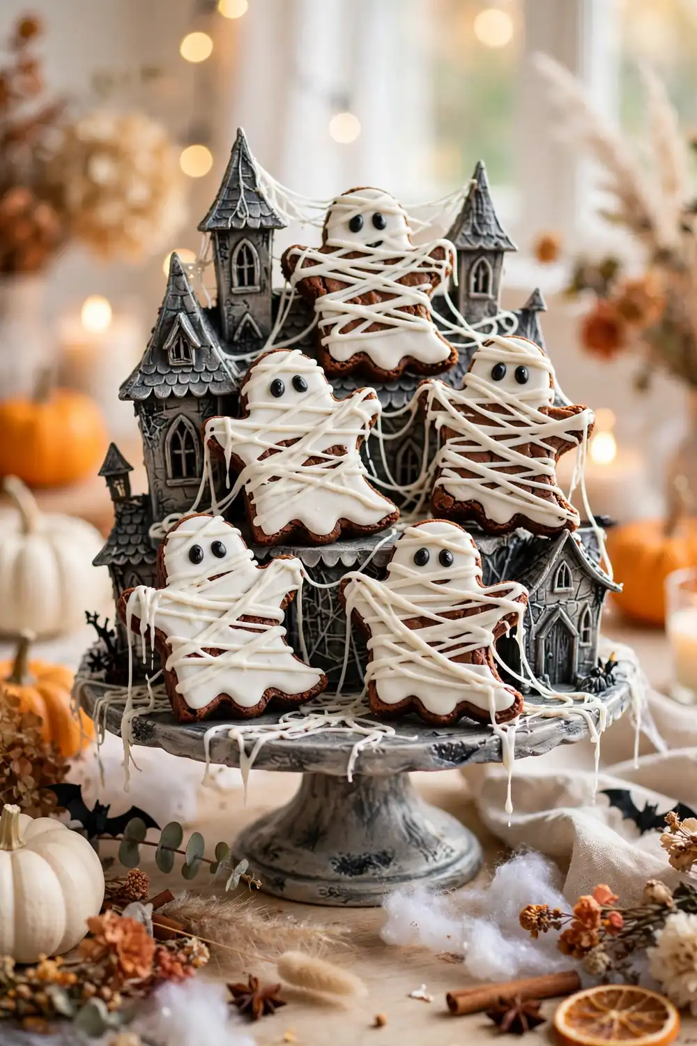 Halloween mummy brownie cookies 09