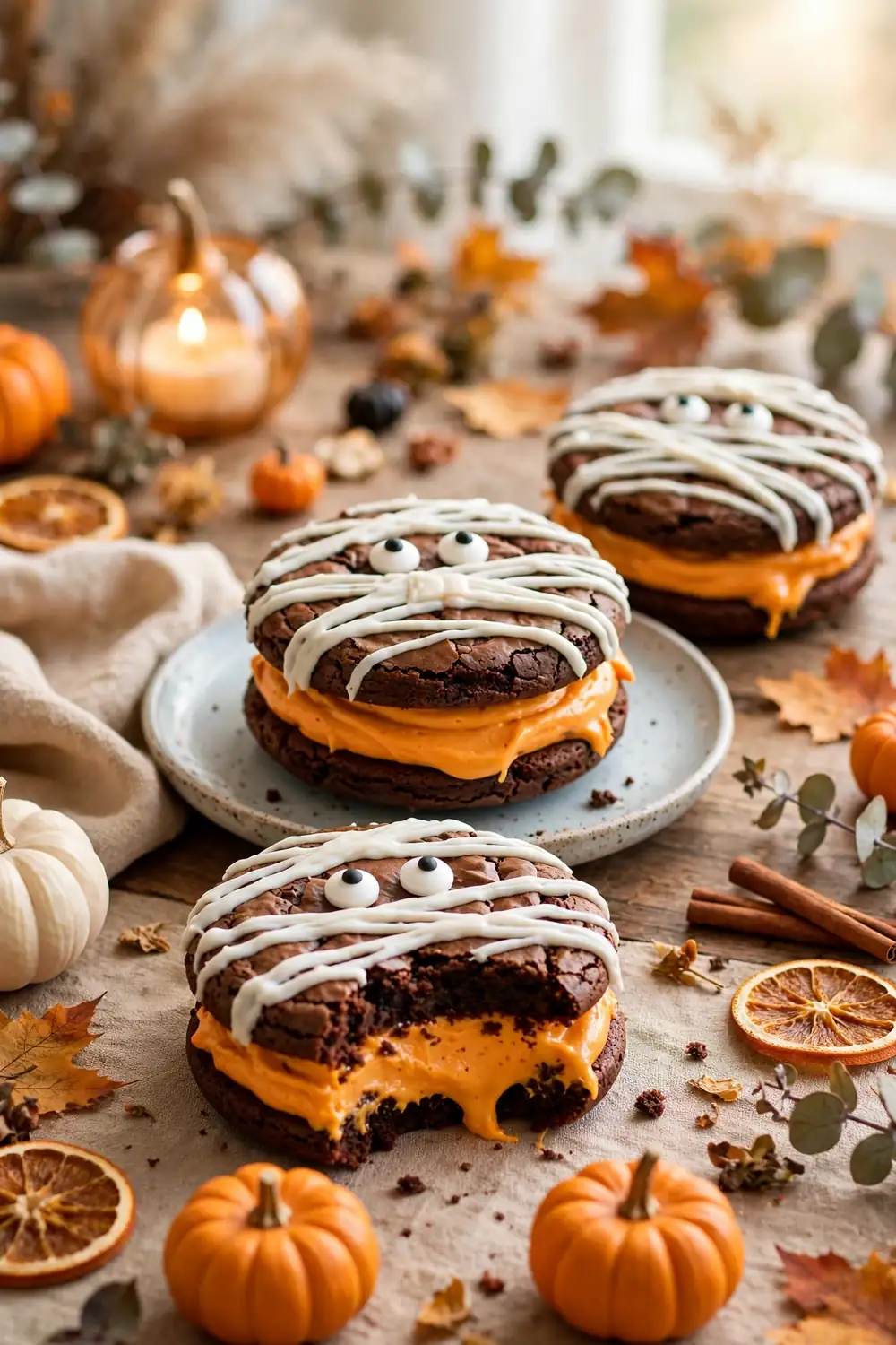 Halloween mummy brownie cookies 10