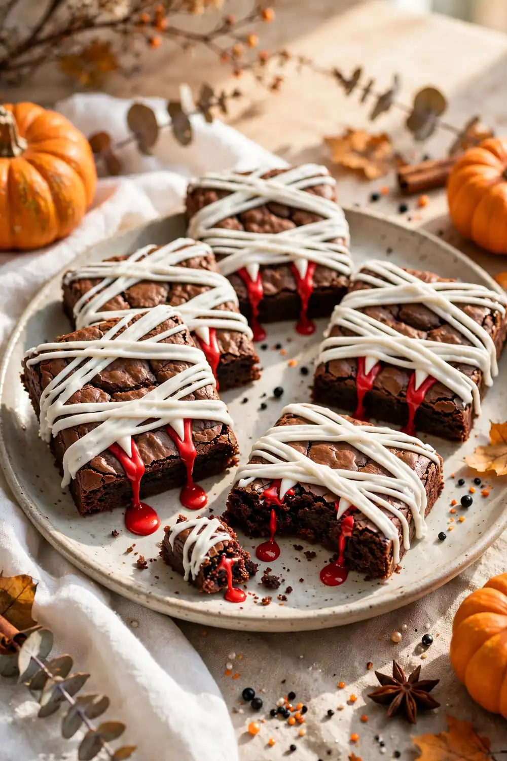 Halloween mummy brownie cookies 12