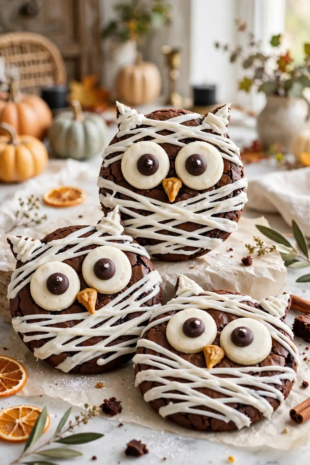Halloween mummy brownie cookies 14
