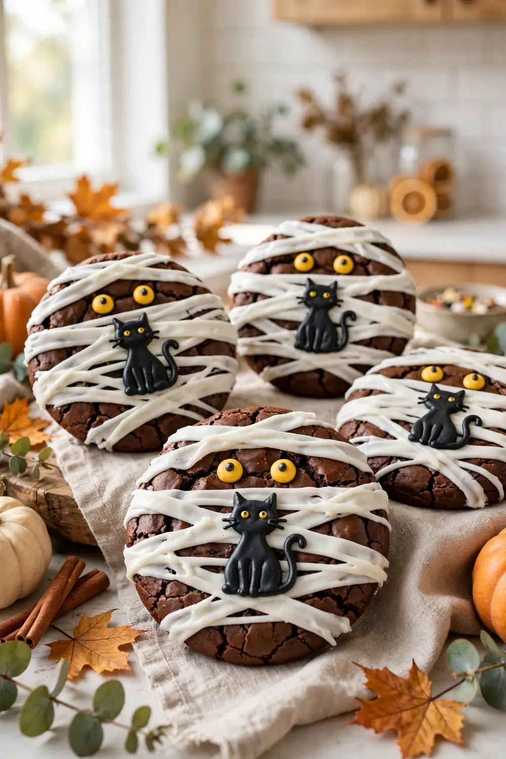Halloween mummy brownie cookies 16
