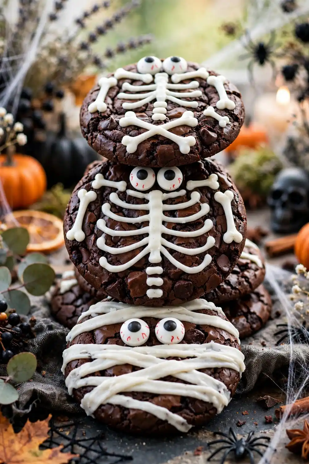Halloween mummy brownie cookies 18
