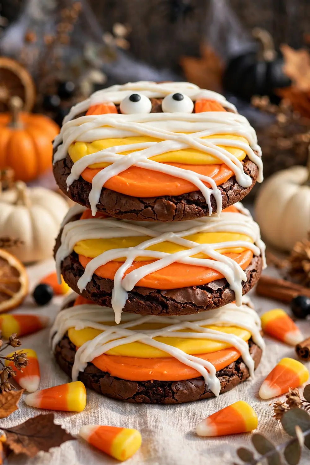 Halloween mummy brownie cookies 19