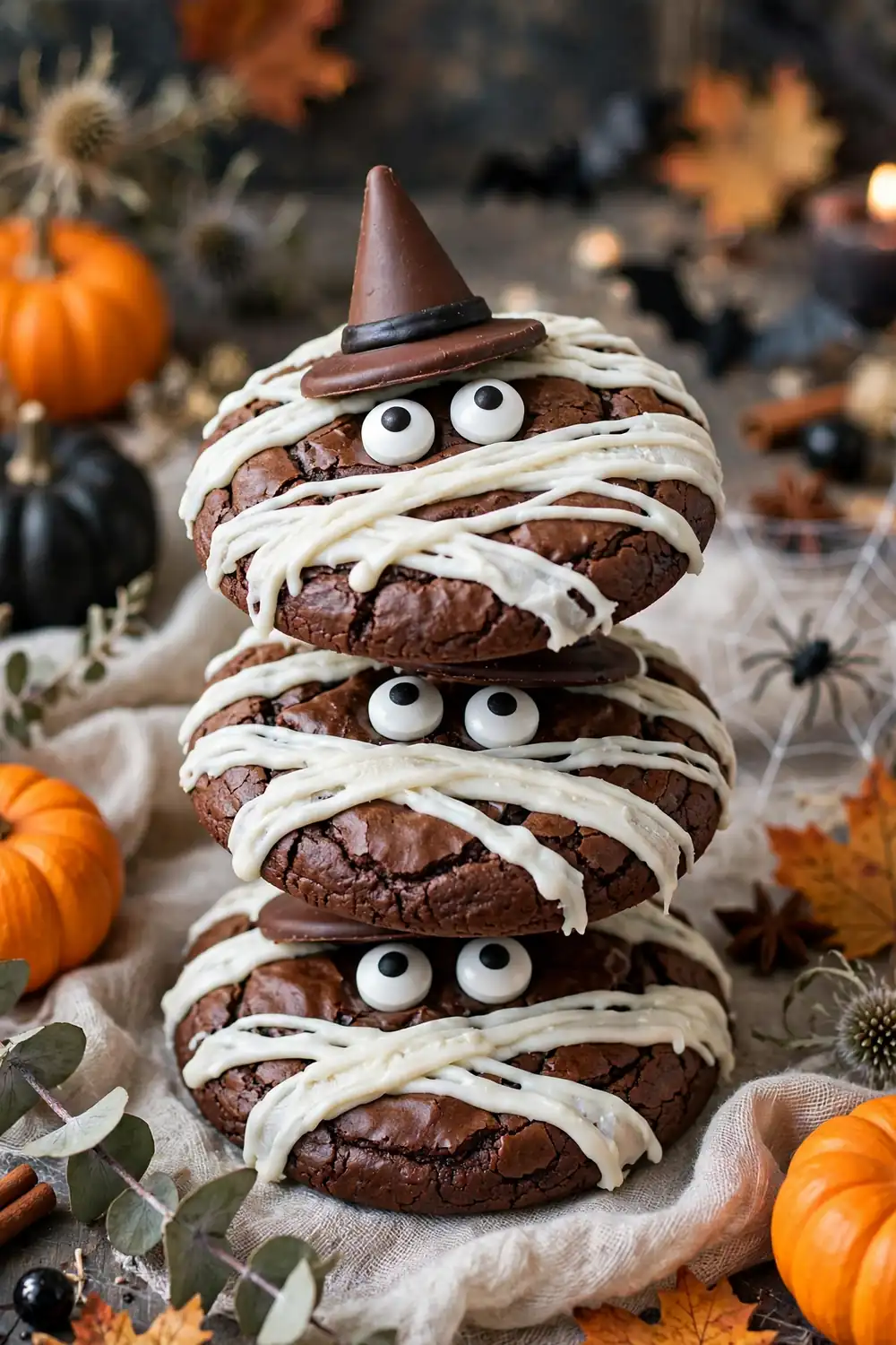 Halloween mummy brownie cookies 20