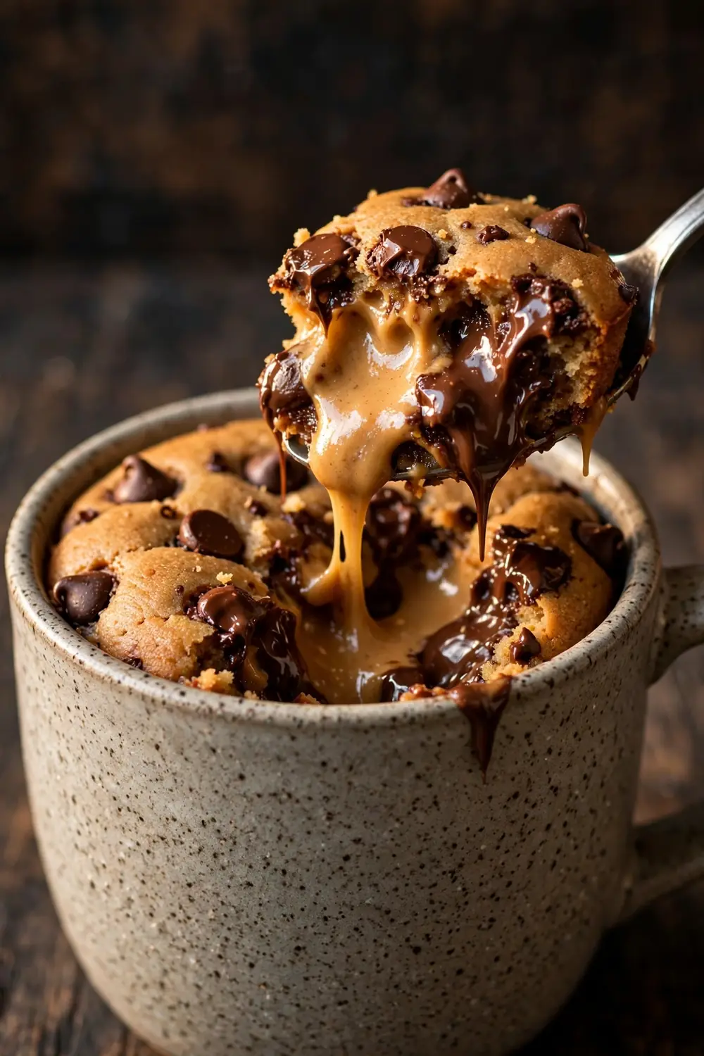 Peanut butter chocolate chip mug cake