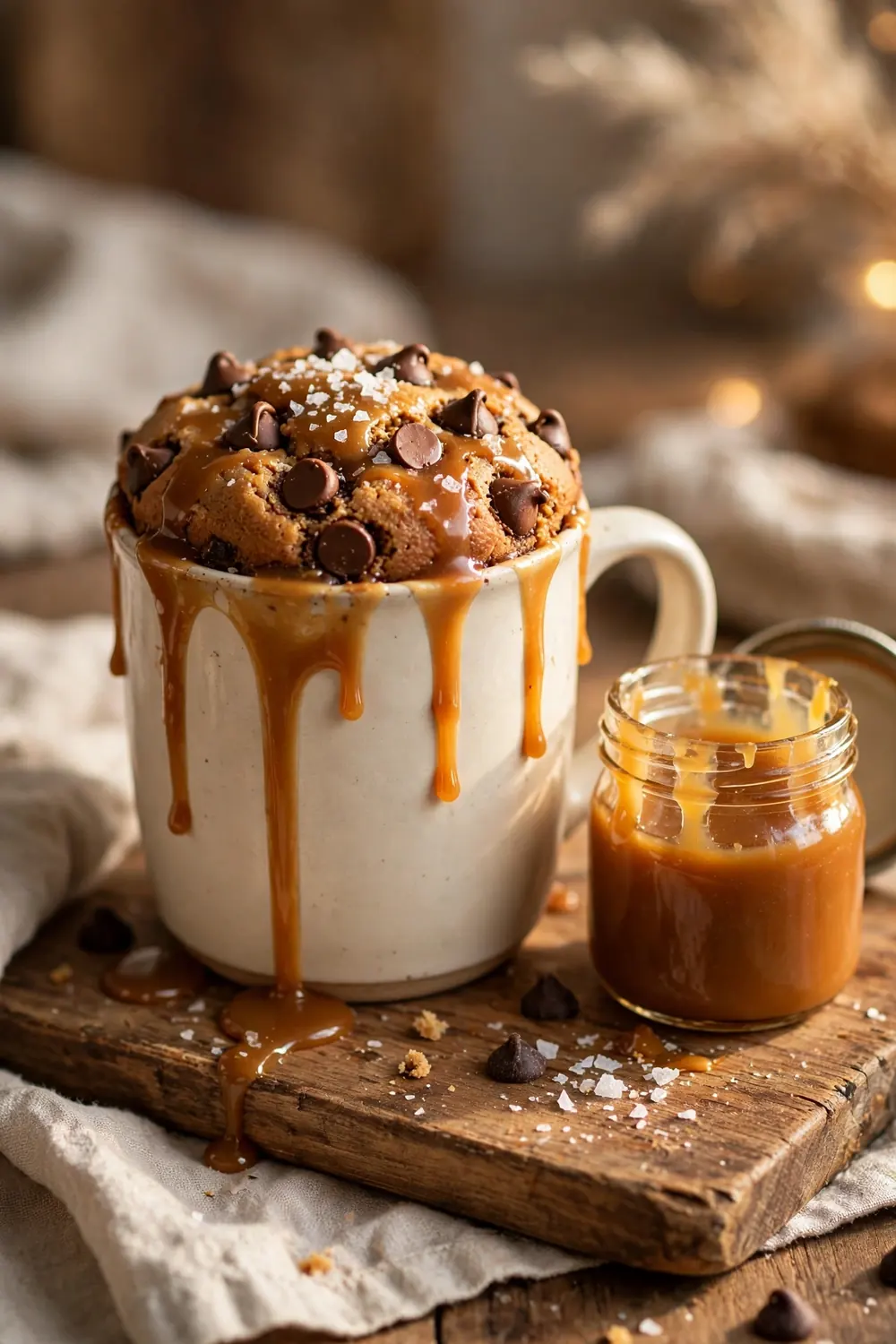 Peanut butter chocolate chip mug cake