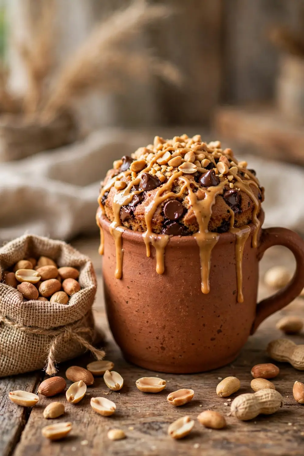Peanut butter chocolate chip mug cake