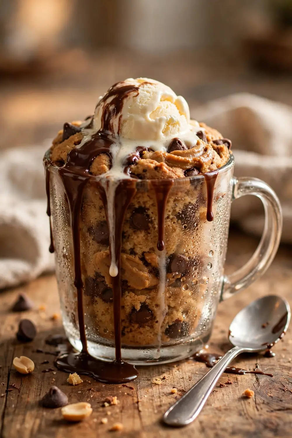 Peanut butter chocolate chip mug cake