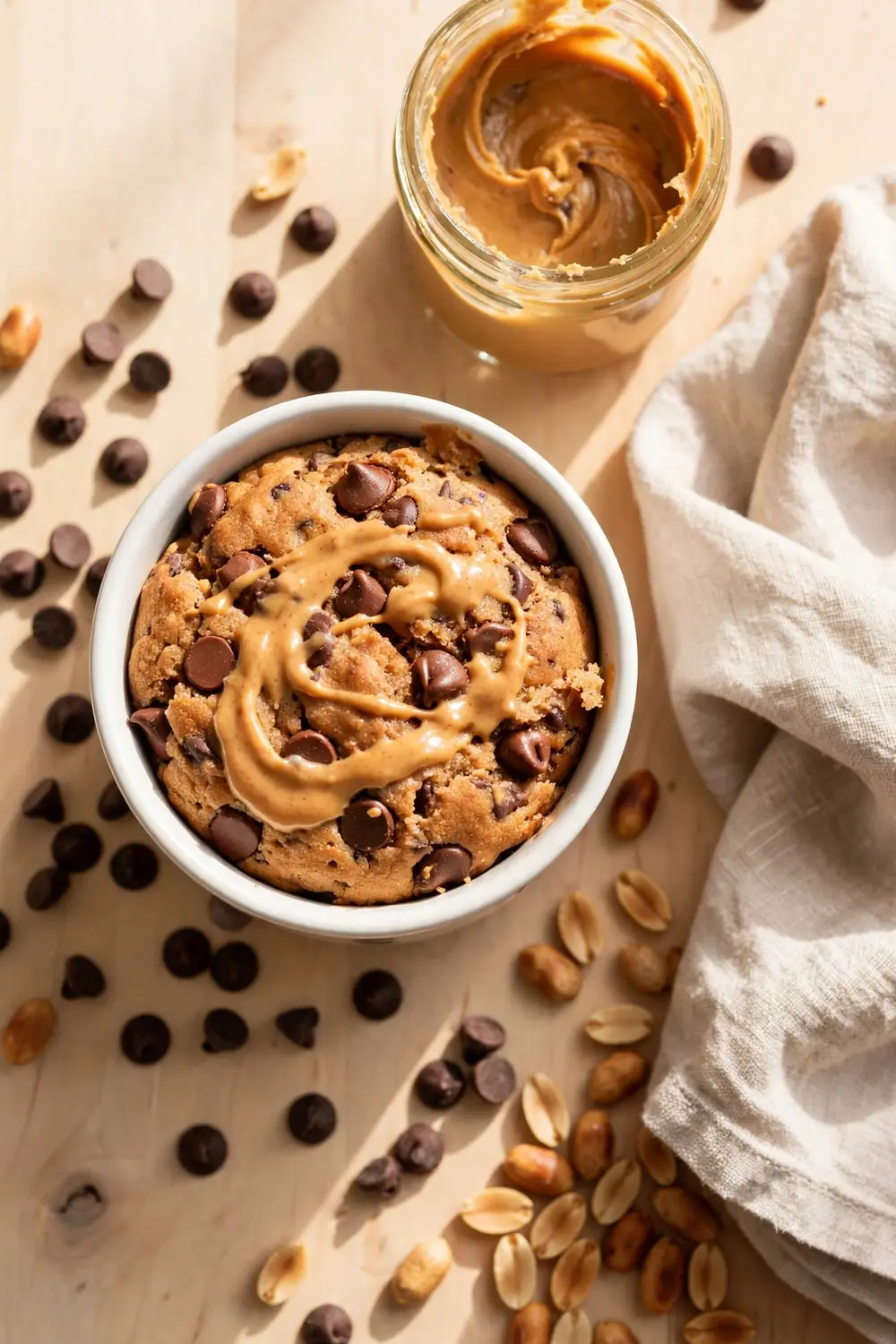 Peanut butter chocolate chip mug cake