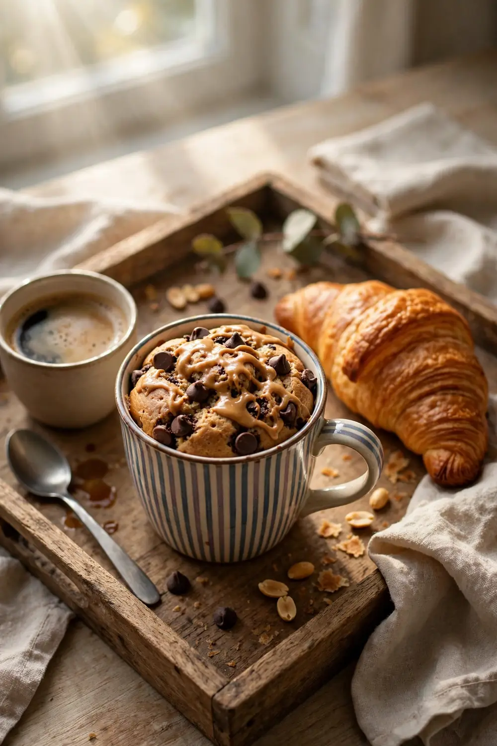 Peanut butter chocolate chip mug cake