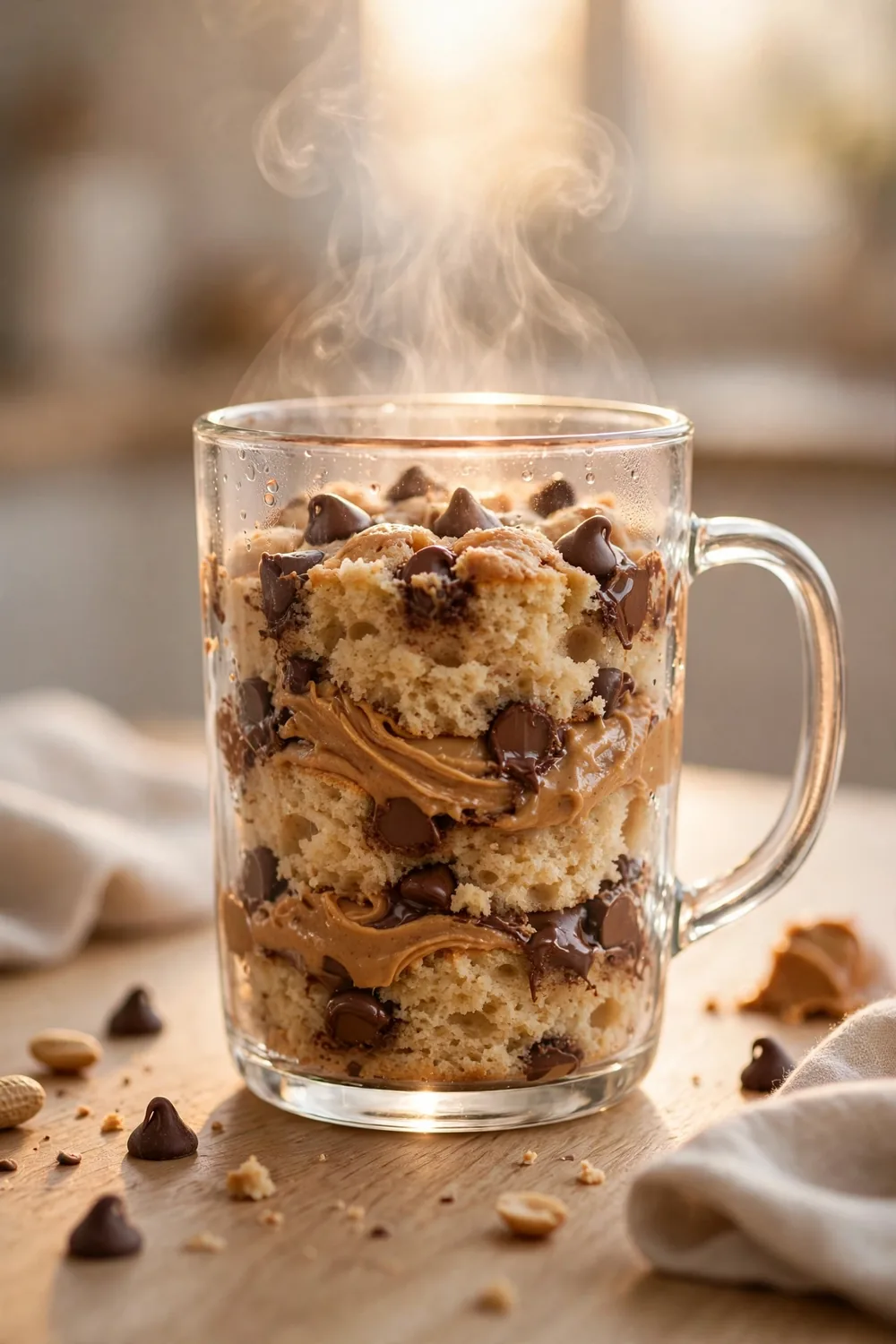 Peanut butter chocolate chip mug cake