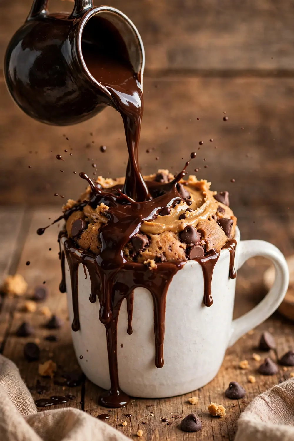 Peanut butter chocolate chip mug cake