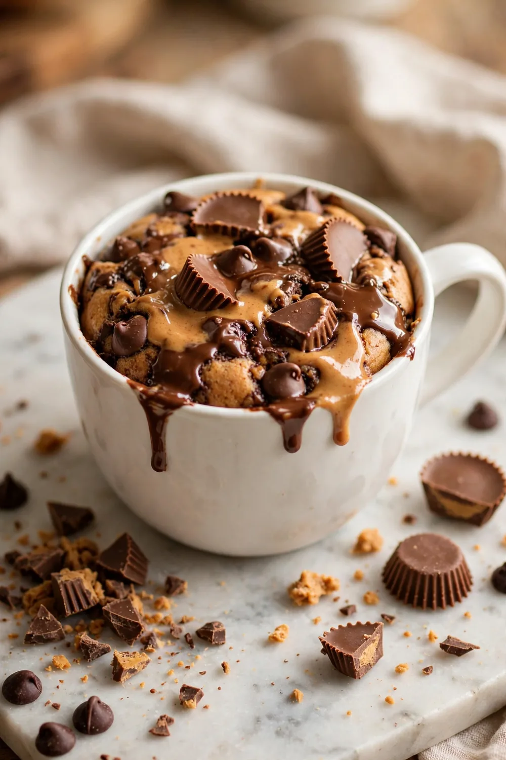 Peanut butter chocolate chip mug cake