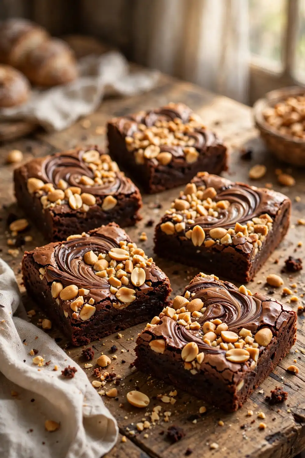 Peanut butter swirl brownies