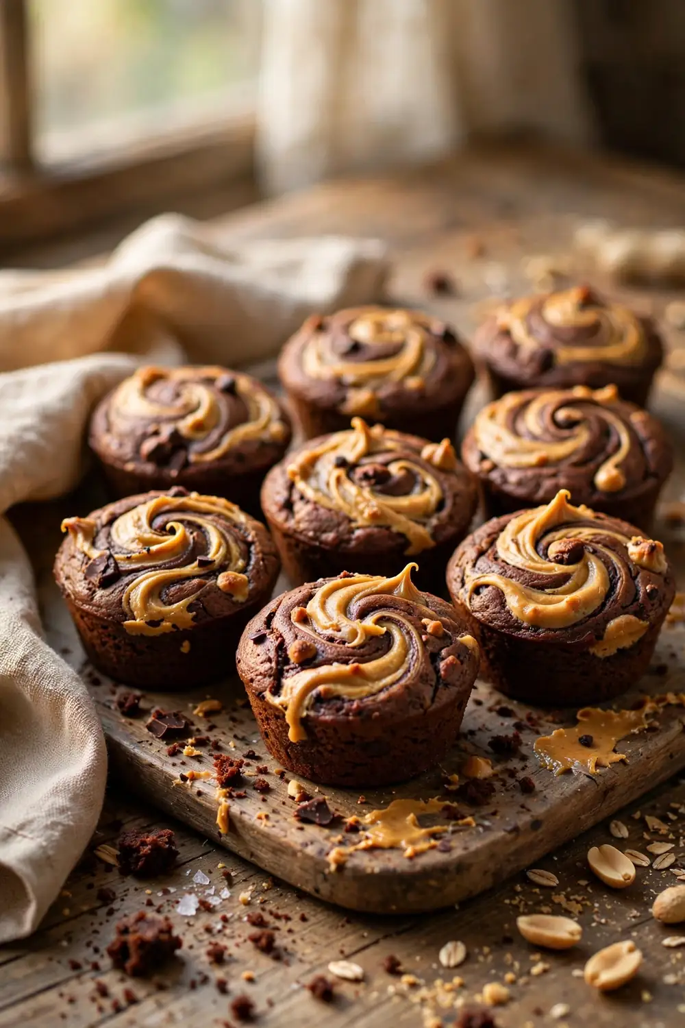 Peanut butter swirl brownies