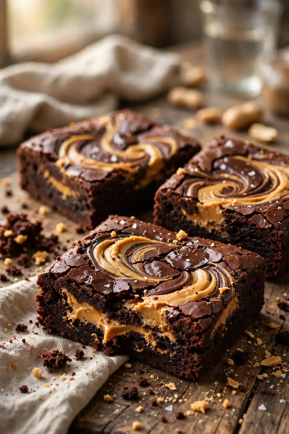 Peanut butter swirl brownies