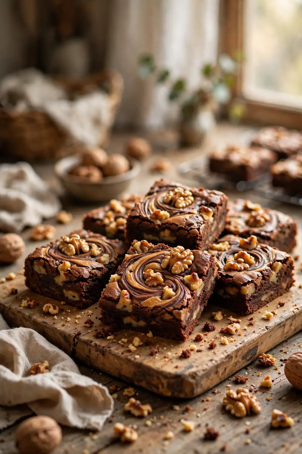 Peanut butter swirl brownies