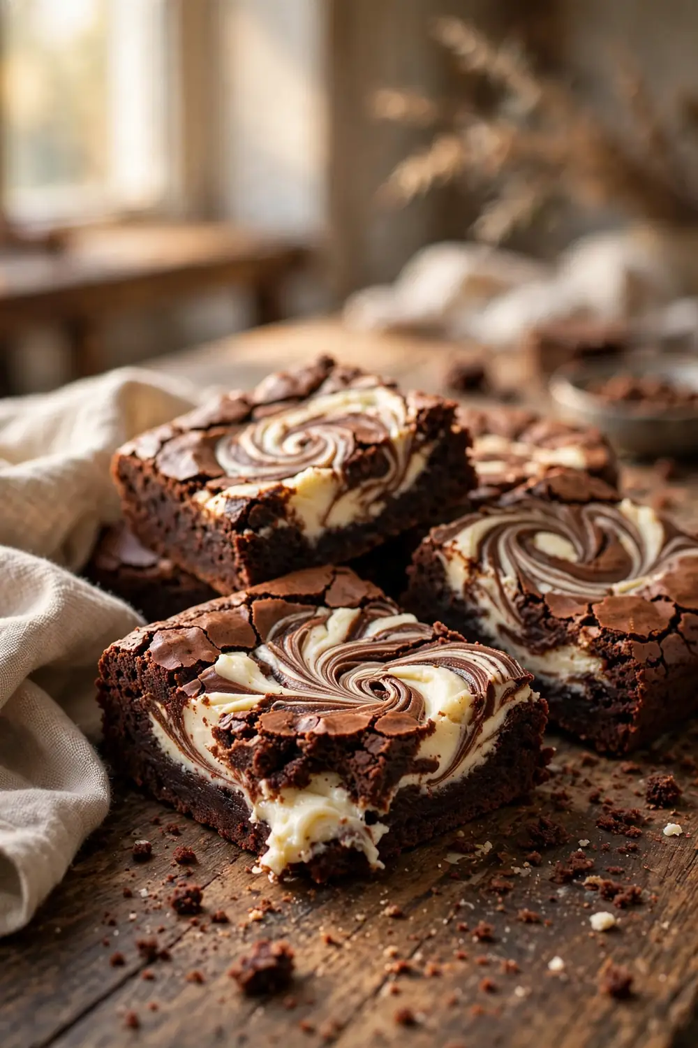 Peanut butter swirl brownies