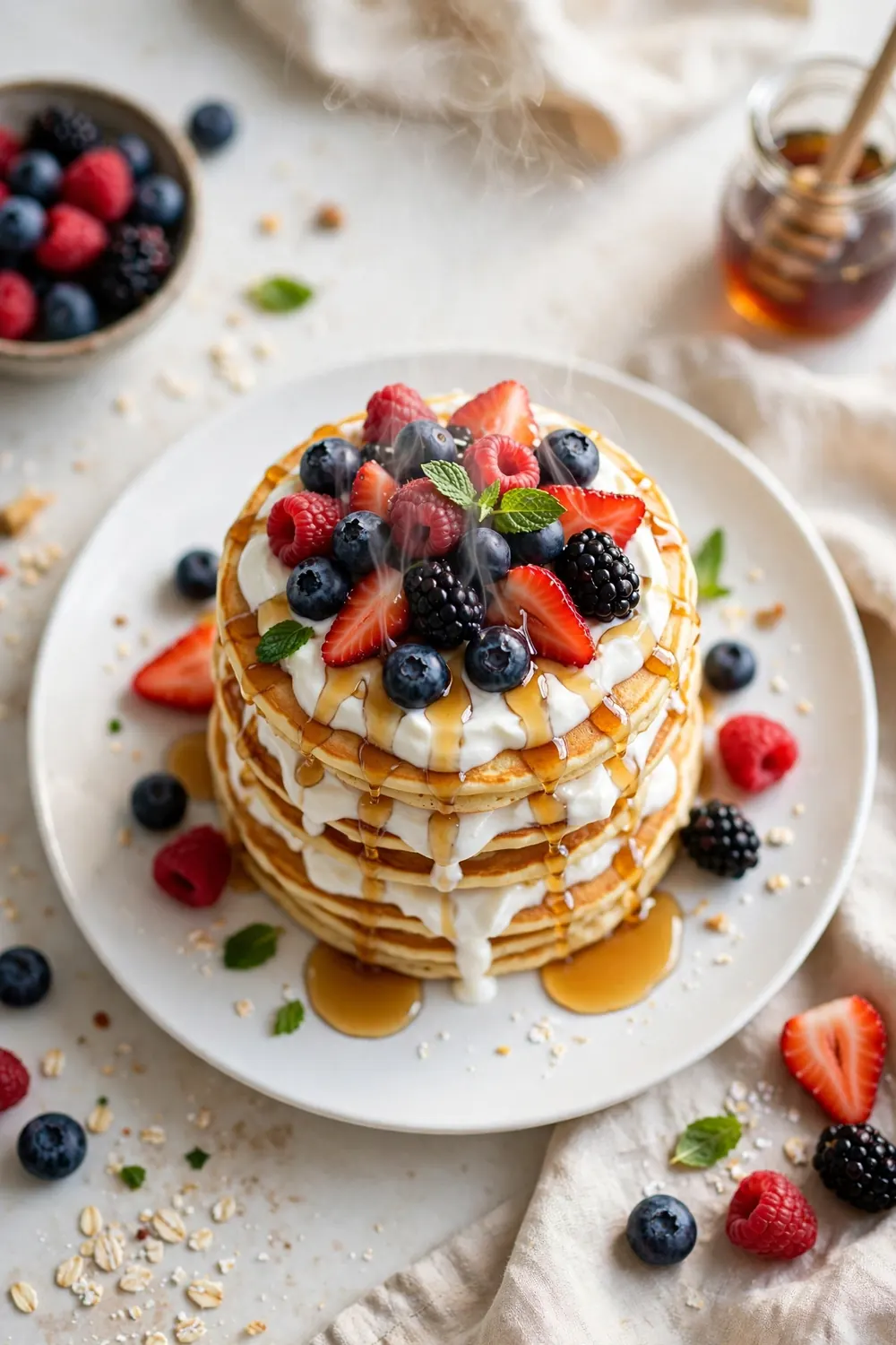 protein breakfasts: Protein Pancake Stack