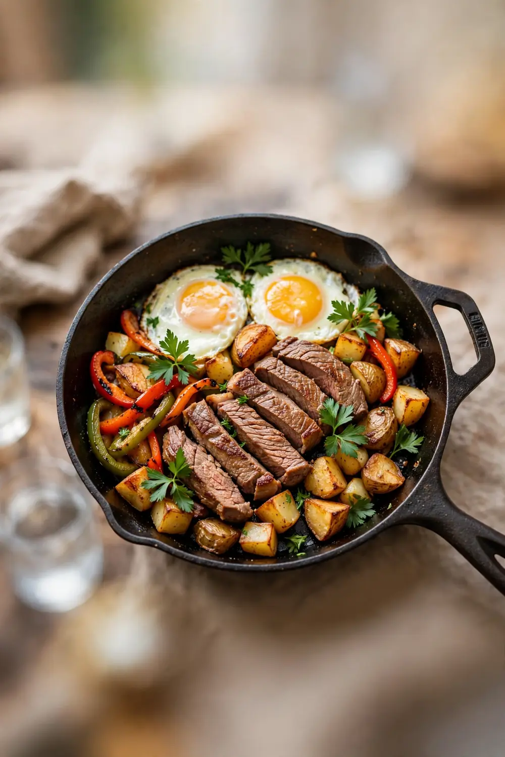 protein breakfasts: Steak Egg Skillet