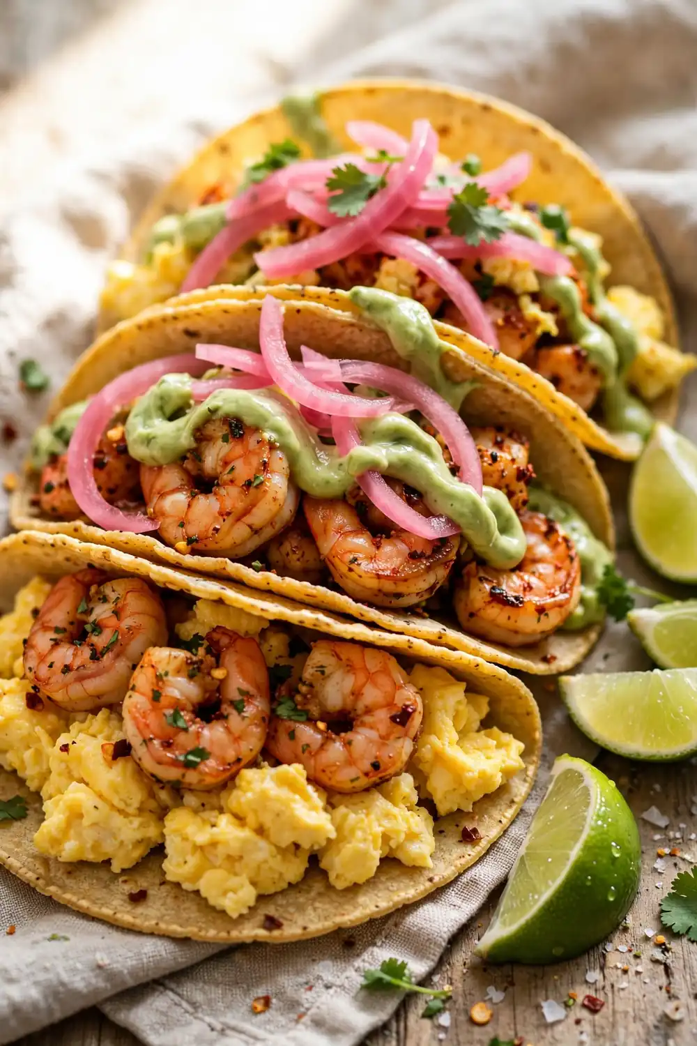 protein breakfasts: Shrimp Breakfast Tacos