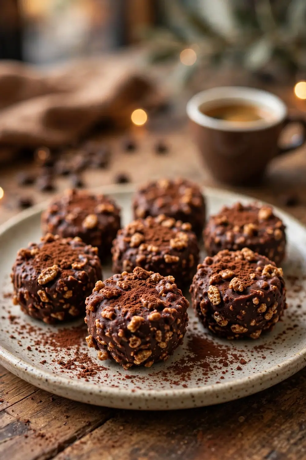 Chocolate espresso rounds dusted with cocoa