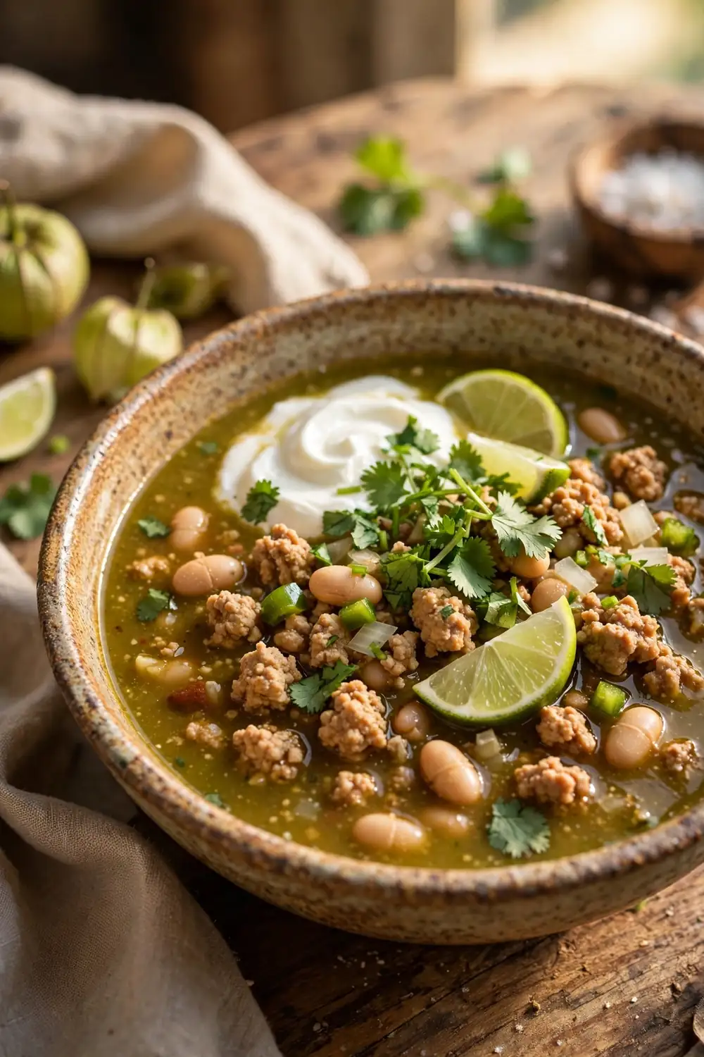 protein soups with turkey chili verde and tomatillos