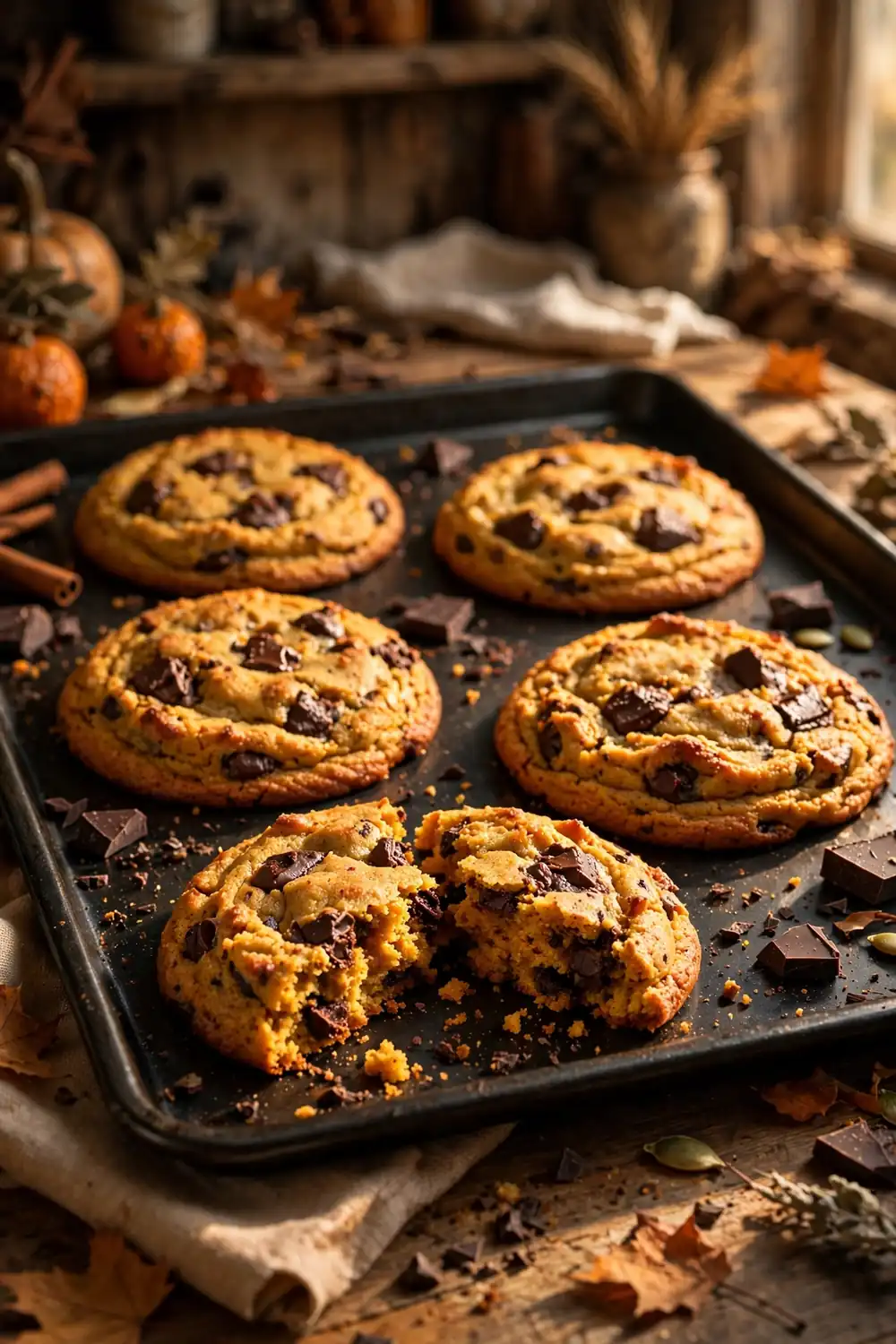 Pumpkin chocolate chip cookies