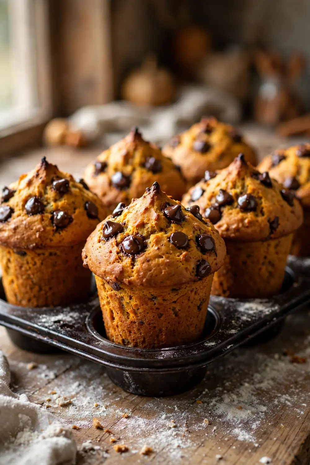 Pumpkin chocolate chip muffins