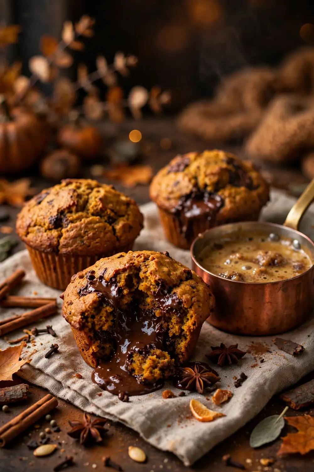 Pumpkin chocolate chip muffins