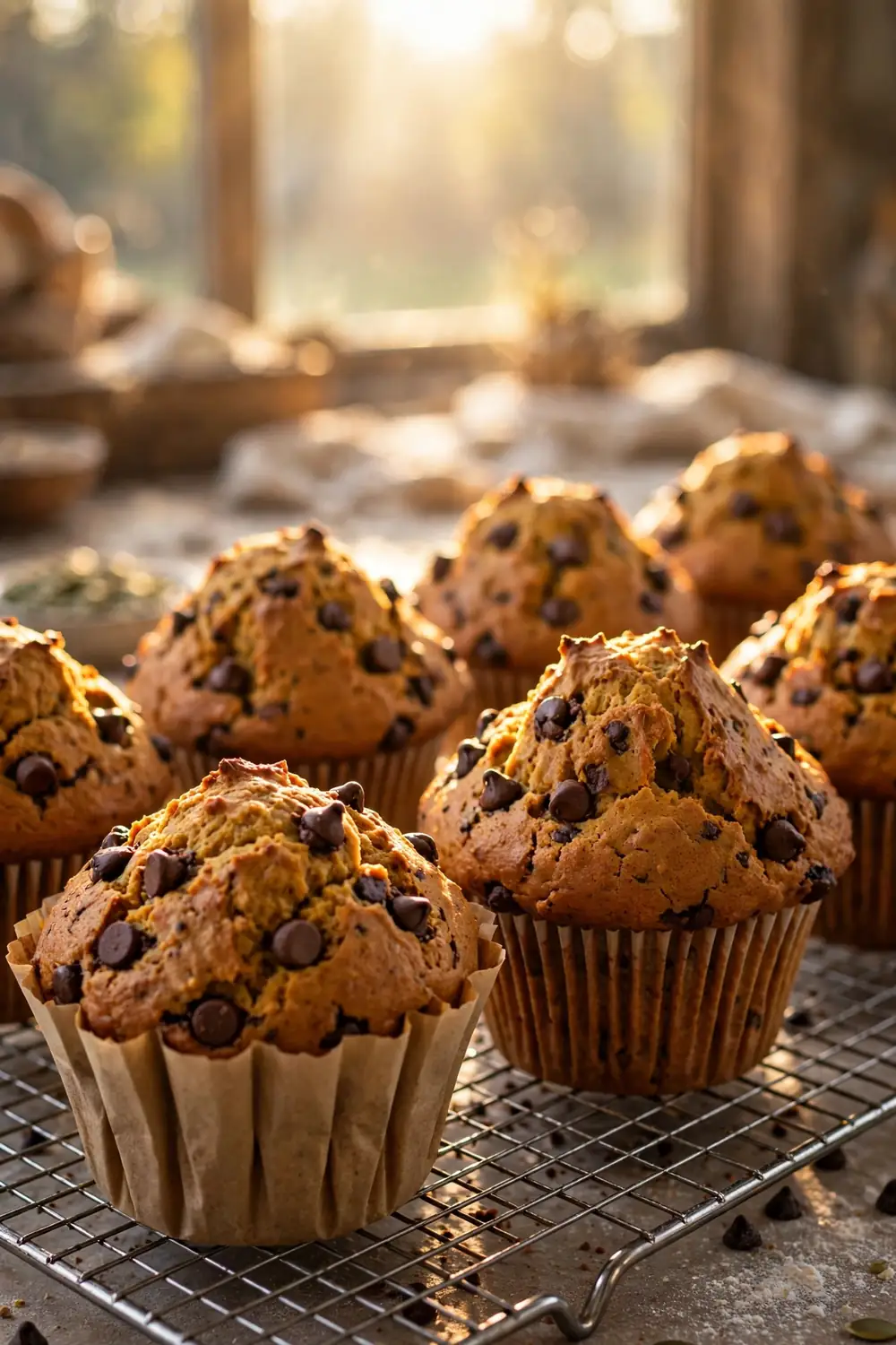 Pumpkin chocolate chip muffins
