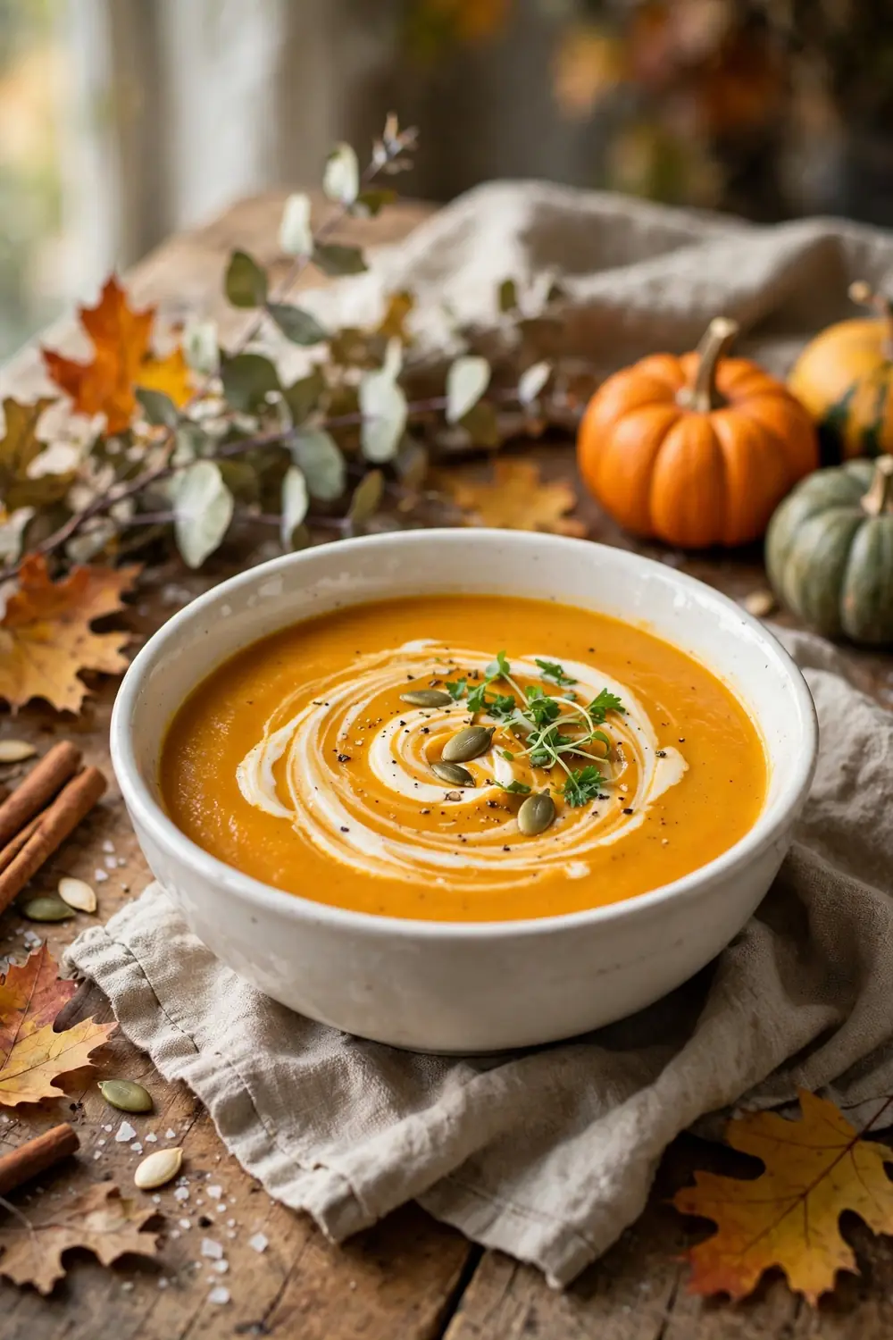 Pumpkin cottage cheese soup